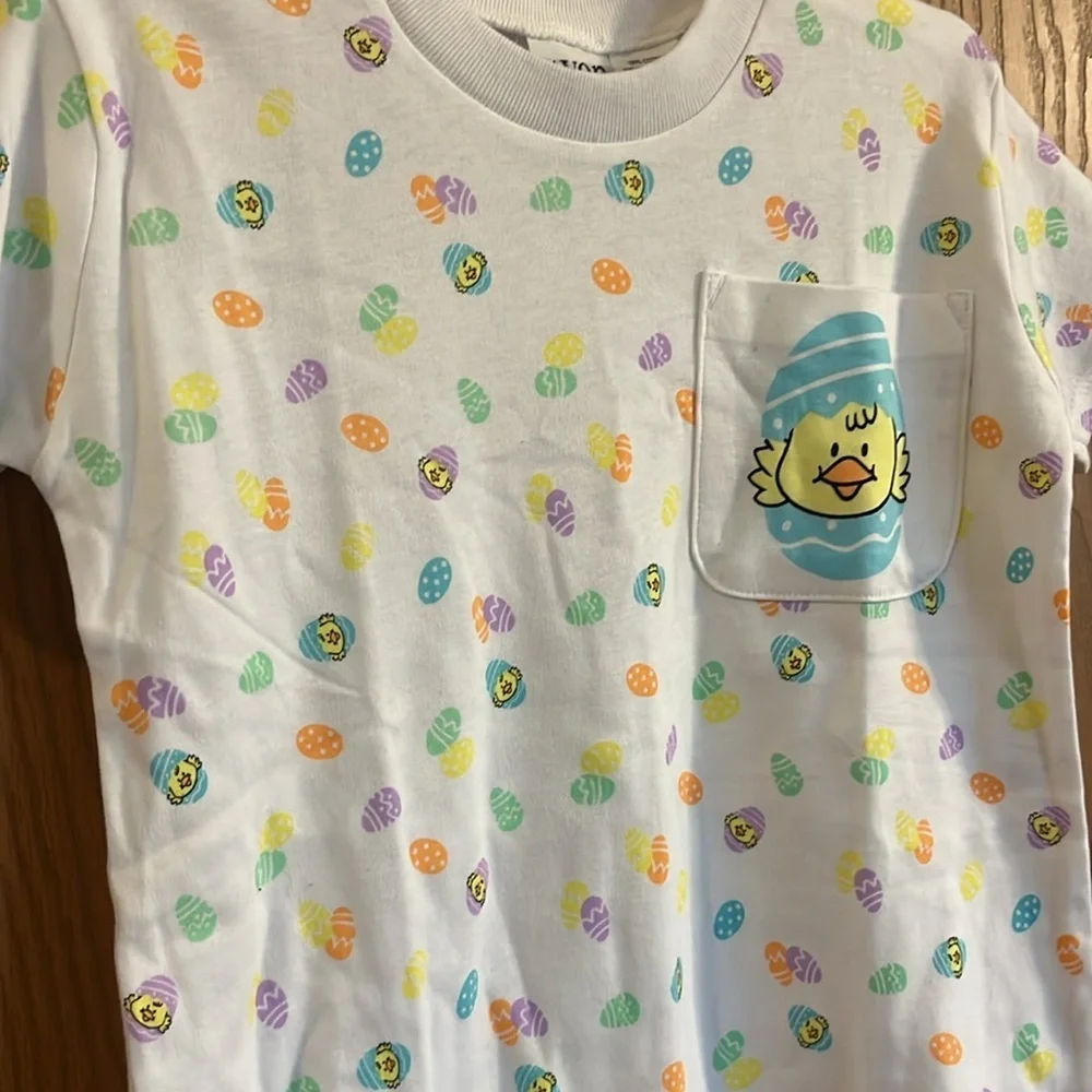 Avon White Bodysuit Romper with Easter Eggs‎ 18-24M